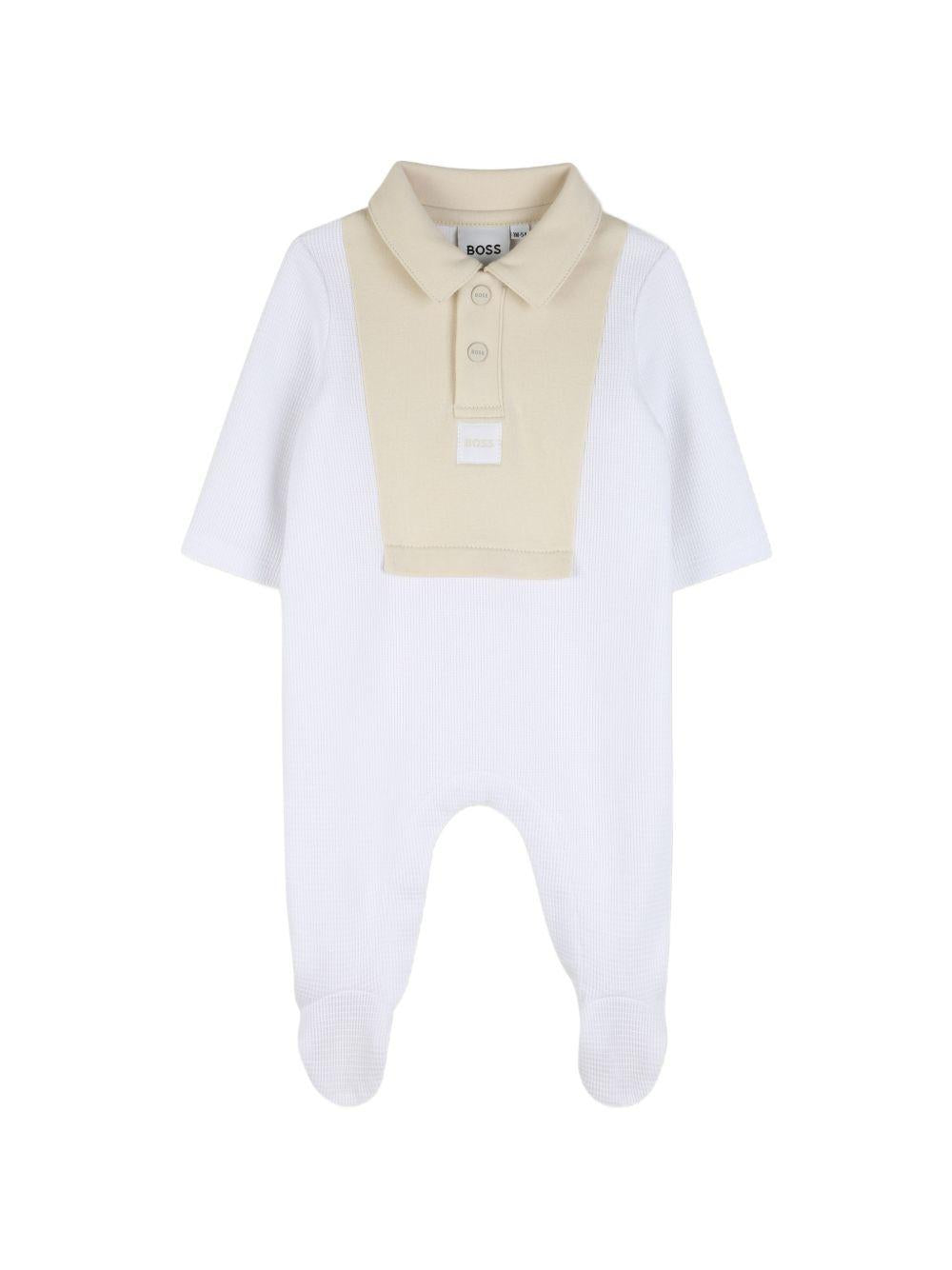 Tutina bianca/beige per neonato J53040 10P Boss Kids 