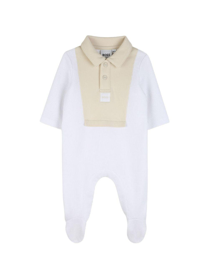 Tutina bianca/beige per neonato J53040 10P Boss Kids 