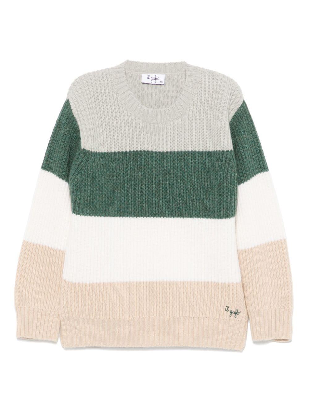 Maglione verde/beige mandorla/beige per bambino