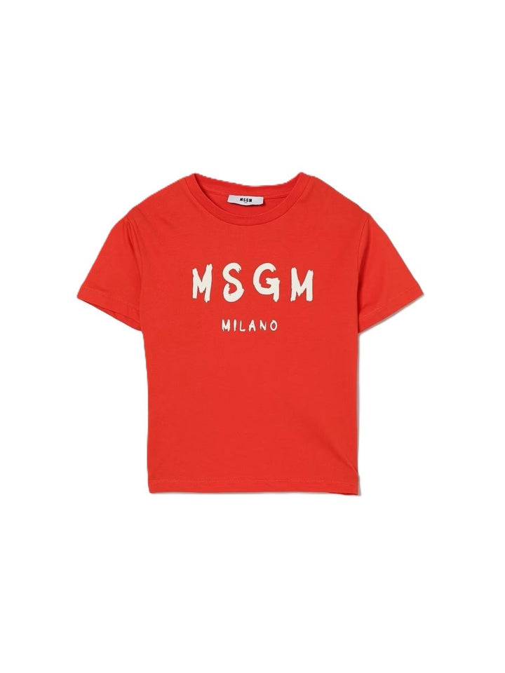 T-shirt rossa per bambino S6MSJUTH001 MS074 Msgm Kids 