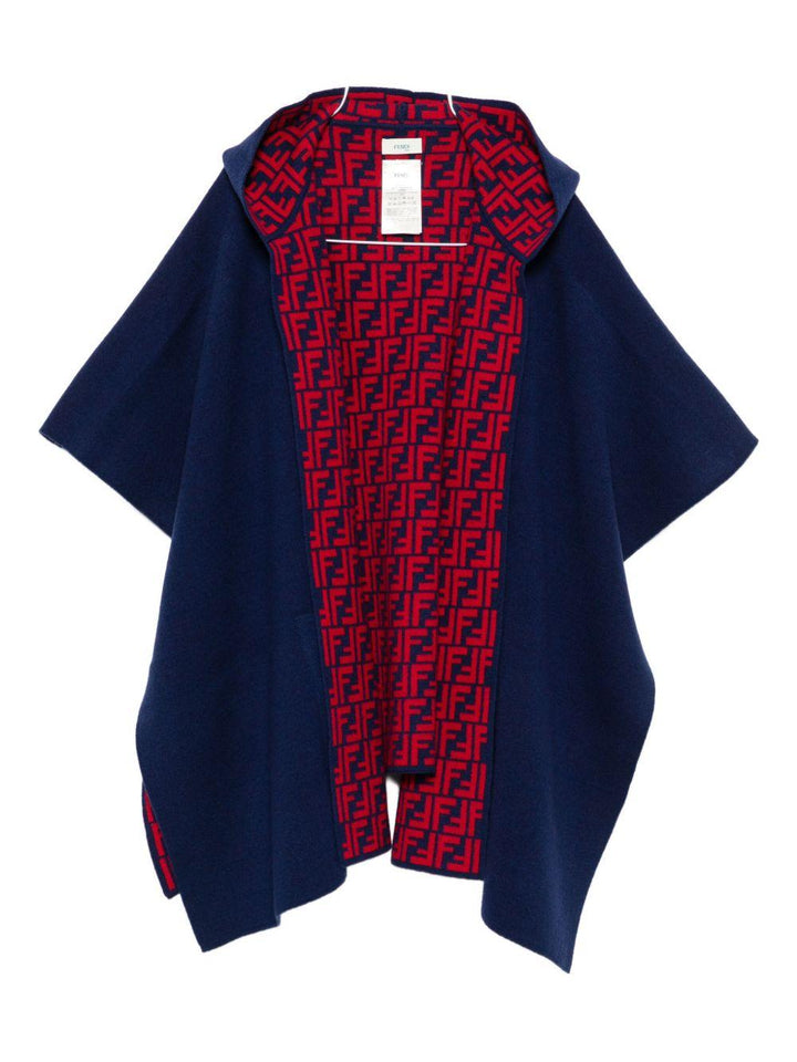 Mantella blu scuro per bambina JFQ057AO29 F08B9 Fendi Kids 