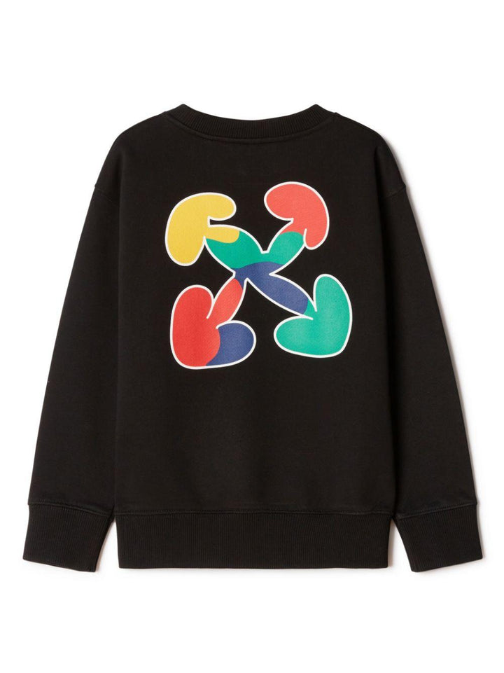 Felpa nera per bambino con logo