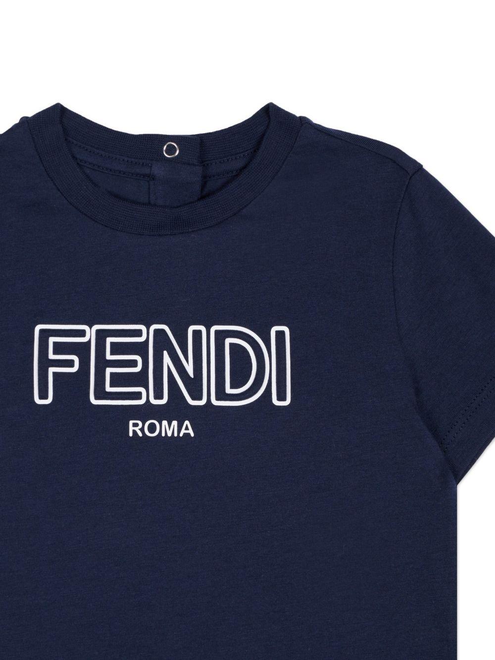 T-shirt blu per neonata BUI1107AJ F0QG0 Fendi Kids 