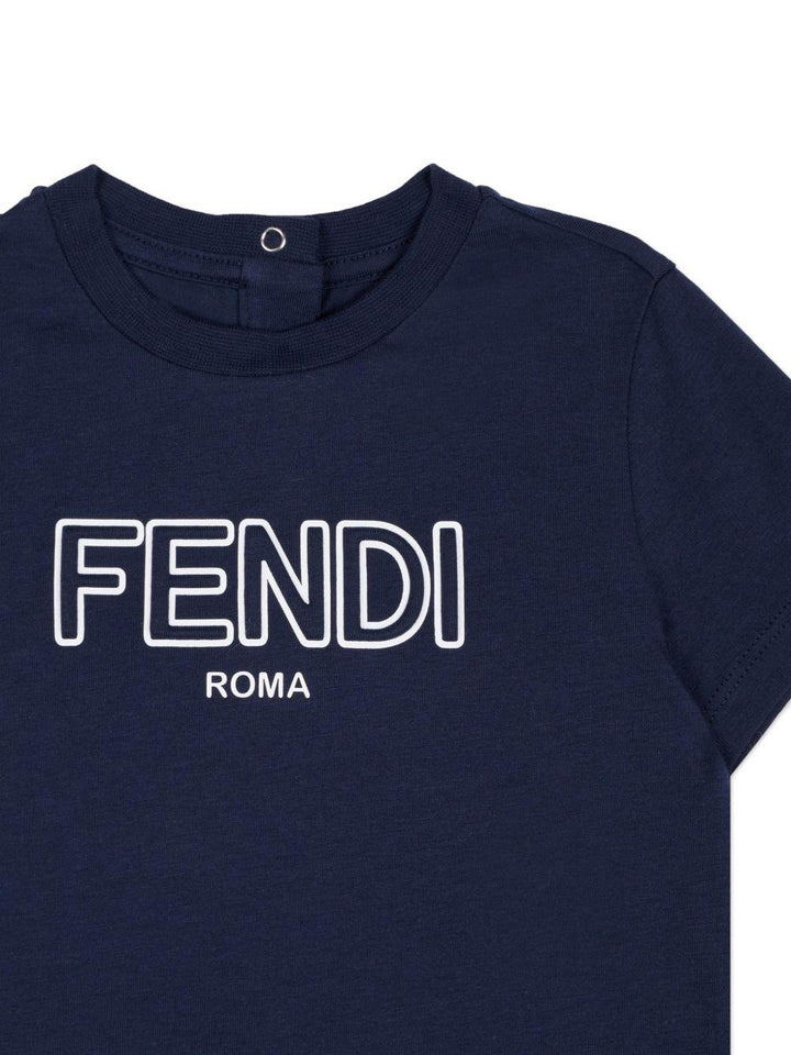 T-shirt blu per neonata BUI1107AJ F0QG0 Fendi Kids 