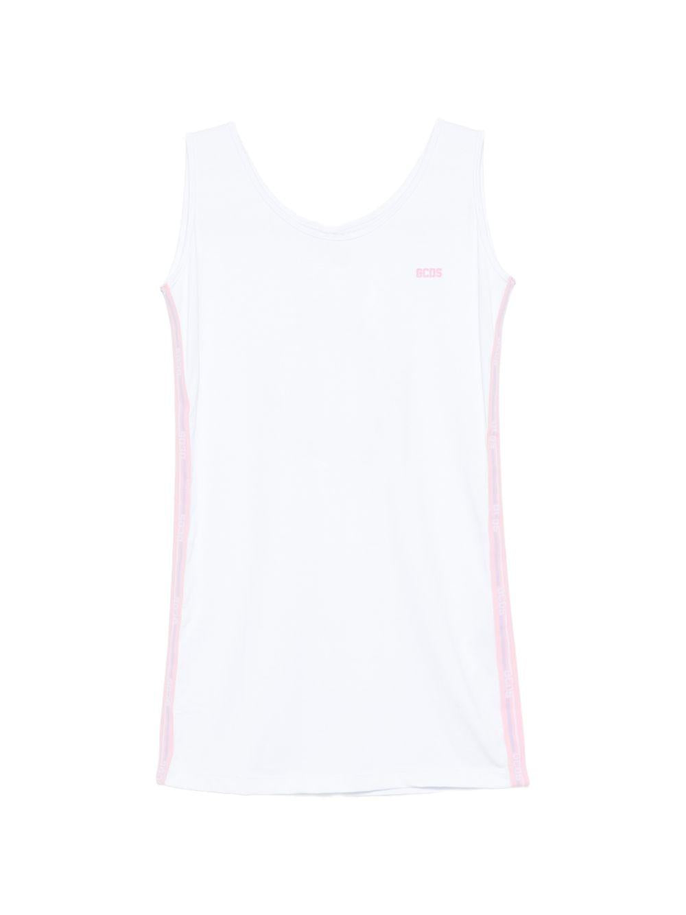 Abito bianco/rosa per bambina C1GJQB559J336 100P Gcds Kids 