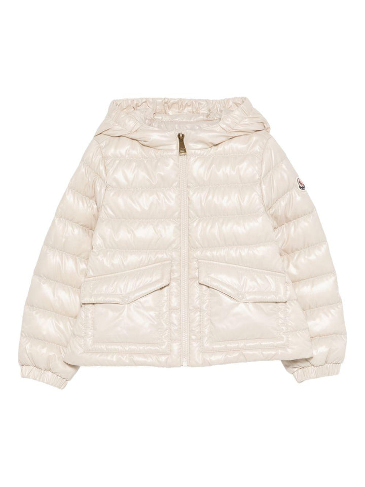 Giubbotto bianco avorio per bambina 9541A00022597Z8 20N Moncler Kids 