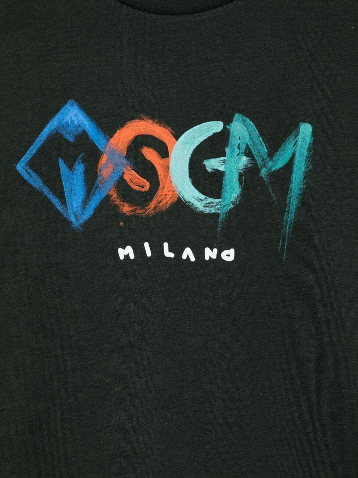 T-shirt nera per bambino F5MSJBTH249 MS040 Msgm Kids 