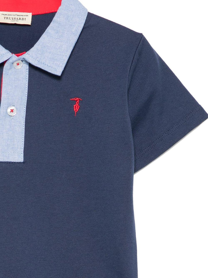 Polo blu/azzurro per bambino TIP26103POK BLU Trussardi Kids 