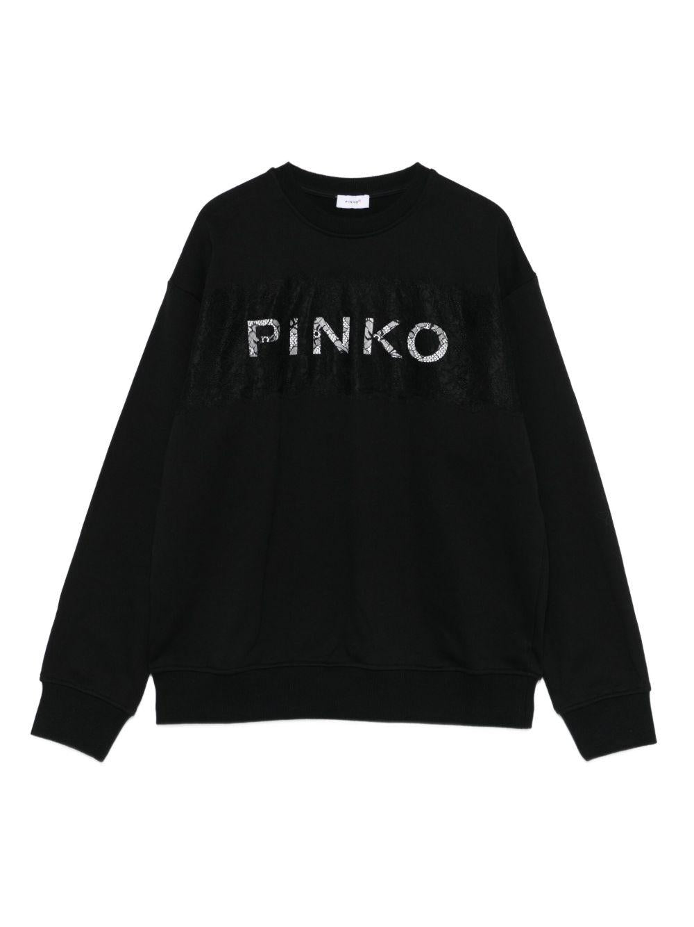 Felpa nera per bambina KFFE024CFF015 D840 Pinko Kids 