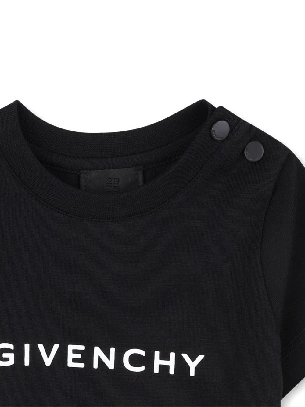 T-shirt nera per neonato H30887 09B Givenchy Kids 