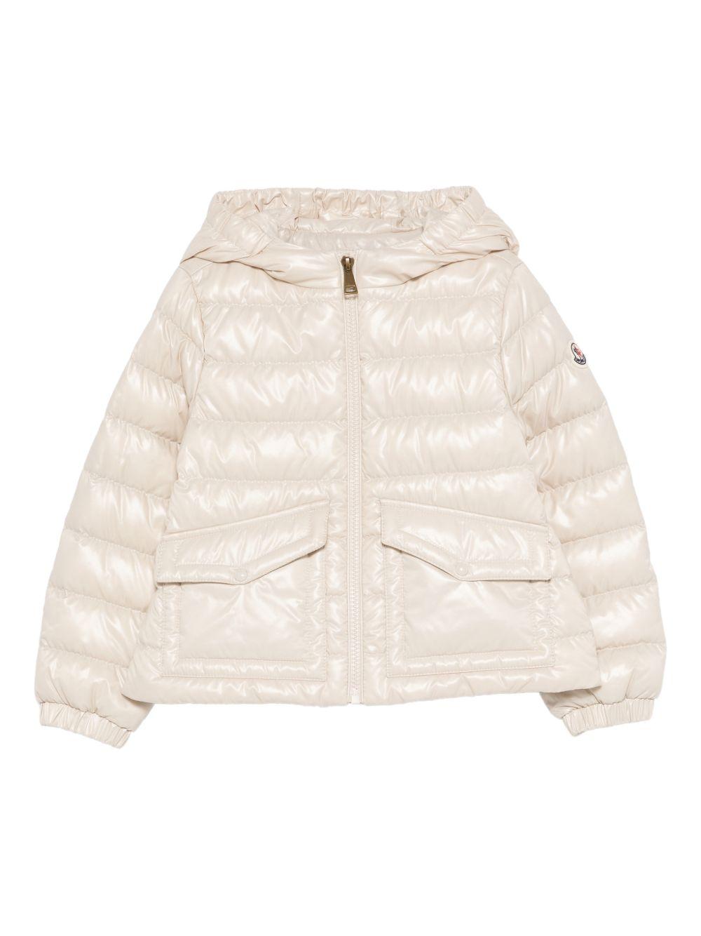 Giubbotto bianco avorio per bambina 9541A00022597Z8 20N Moncler Kids 