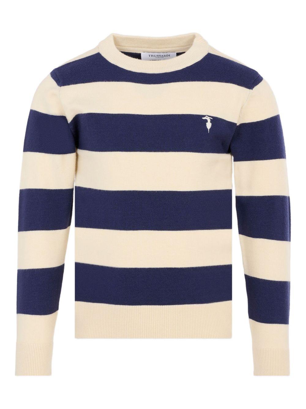 Maglione blu/crema per bambino TBA25054MA PEA Trussardi Kids 