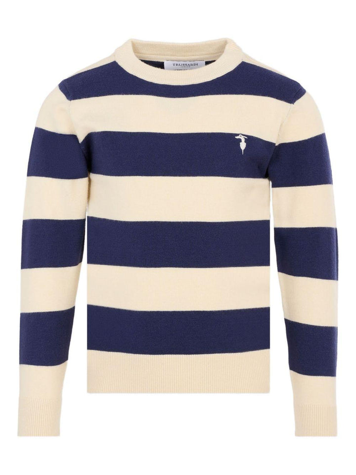 Maglione blu/crema per bambino TBA25054MA PEA Trussardi Kids 