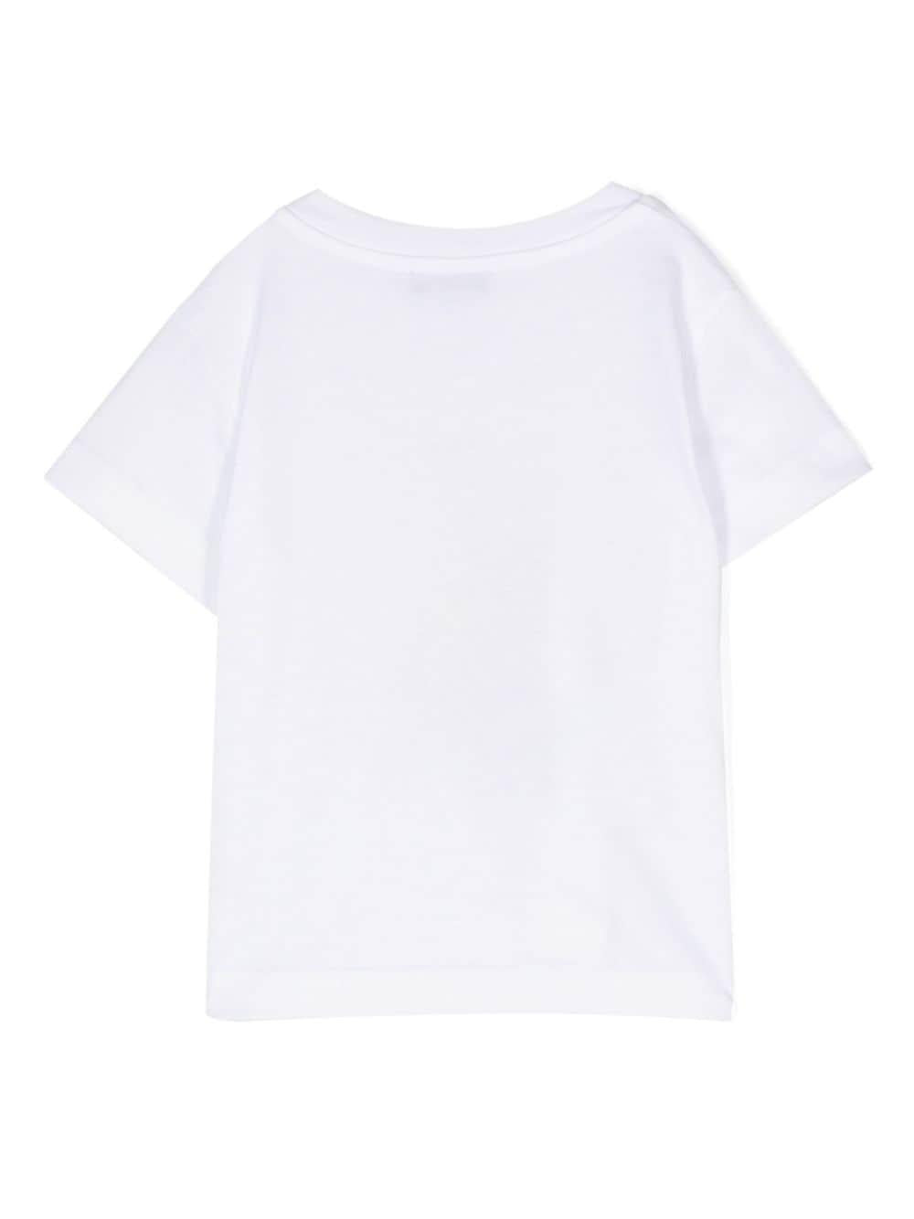 T-shirt bianca per bambino con stampa P24TS446MF001 010 Il Gufo 