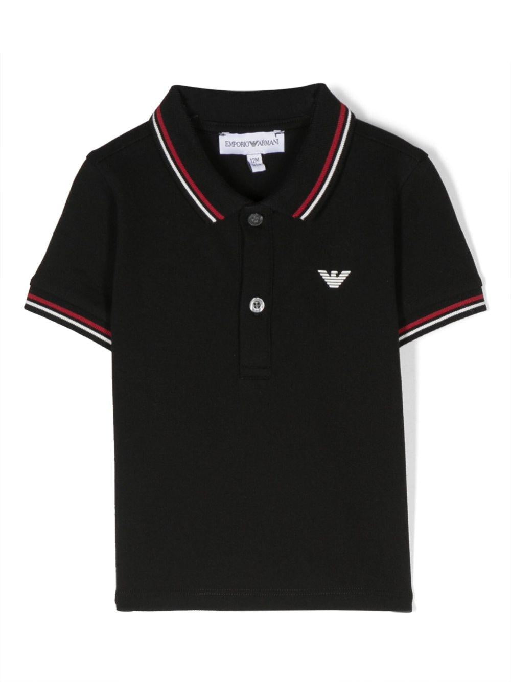 Polo nero per neonato 8NHFB31JPTZ 0999 Emporio Armani Kids 