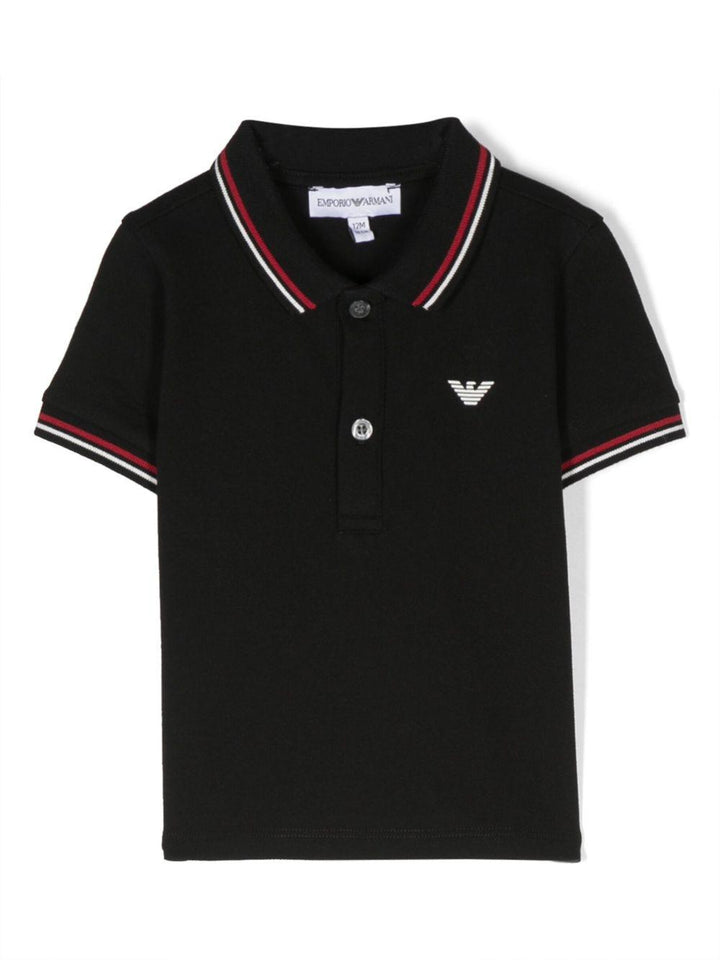 Polo nero per neonato 8NHFB31JPTZ 0999 Emporio Armani Kids 