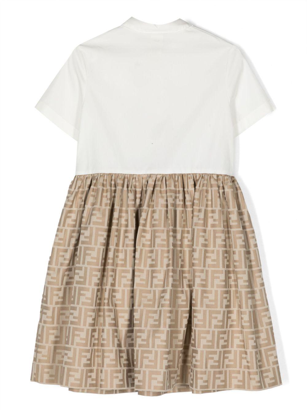 Abito bianco/beige per bambina JFB664ALO6 F1F4G Fendi Kids 