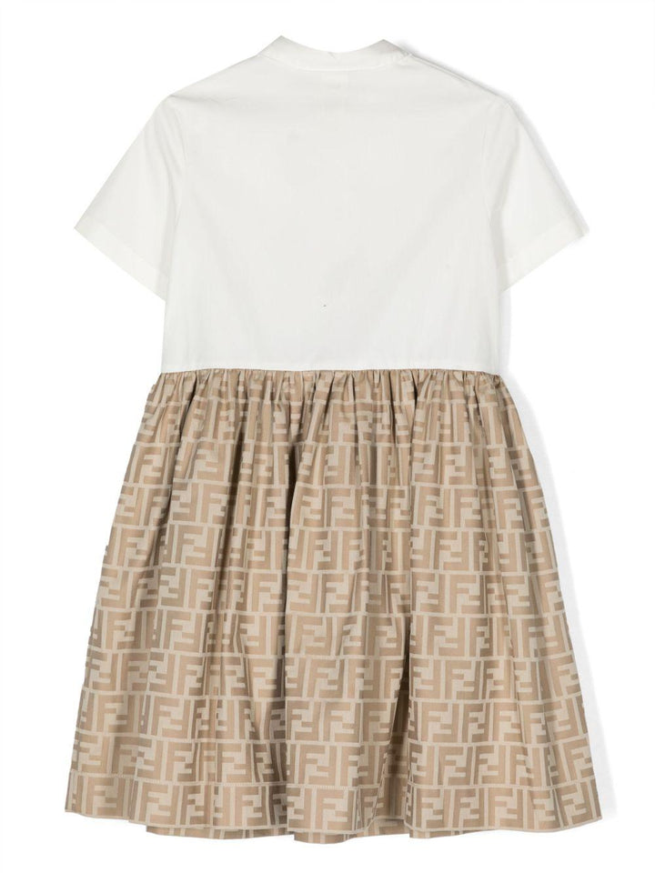 Abito bianco/beige per bambina JFB664ALO6 F1F4G Fendi Kids 