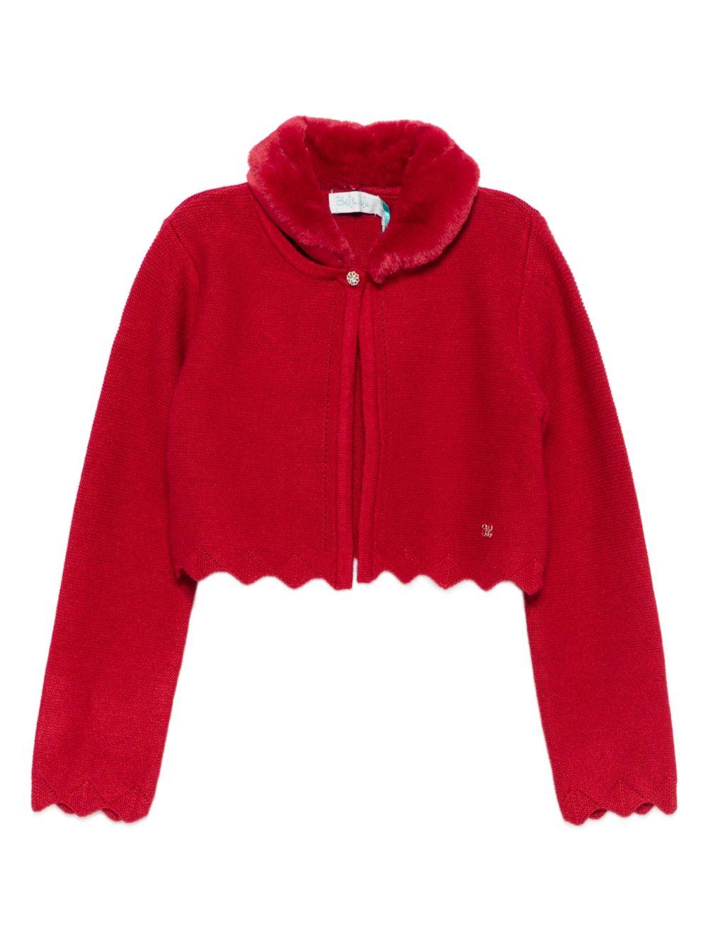 Cardigan rosso per bambina 5834 081 Abel & Lula 