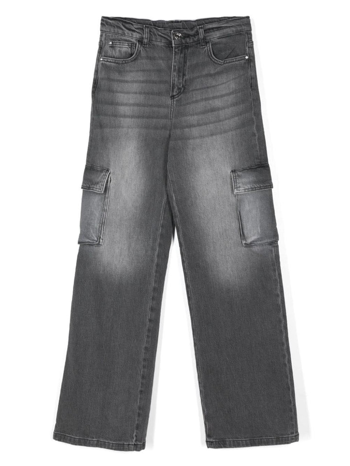 Black faded jeans for girls