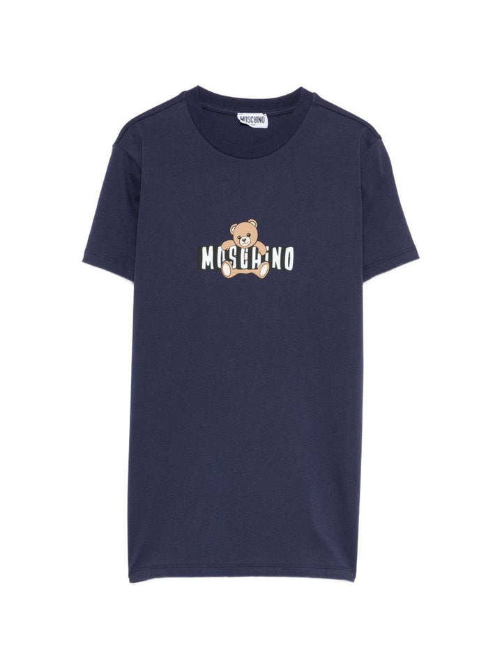 T-shirt blu navy per bambino HZM058LAA03 40016 Moschino Kids 