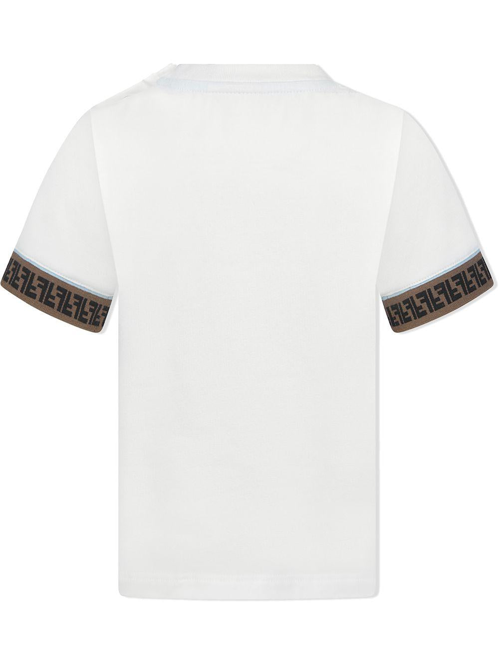 T-shirt bianca per bambino BMI216ST8 F0TU9 Fendi Kids 