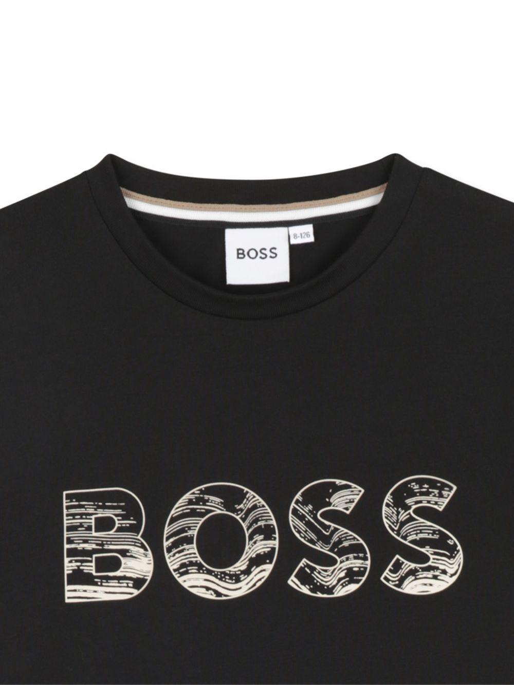 T-shirt nera per bambino J52358 09B Boss Kids 
