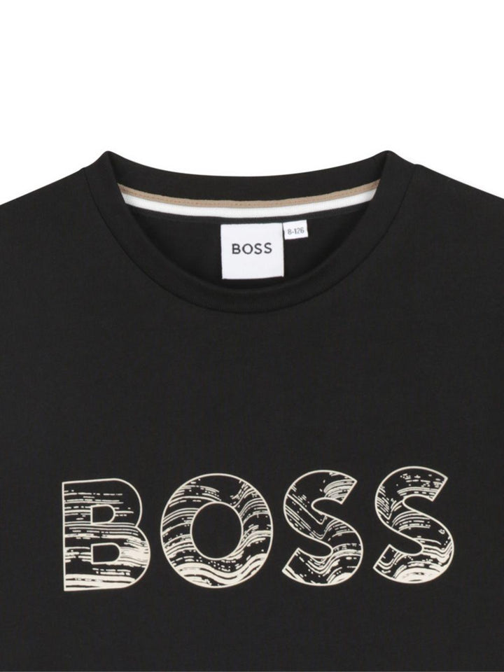 T-shirt nera per bambino J52358 09B Boss Kids 