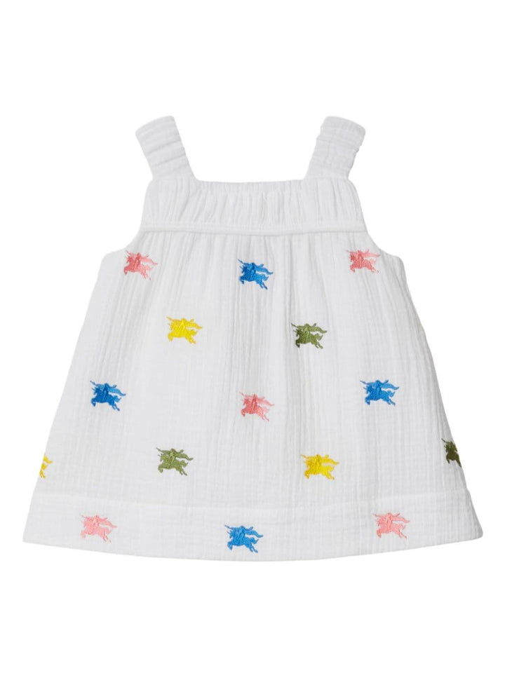 Abito bianco per neonata con logo 8078133 A5127 Burberry Kids 