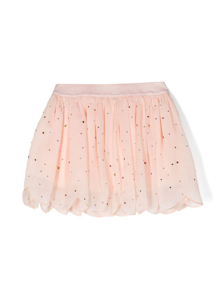 Pink skirt for girls with rhinestones