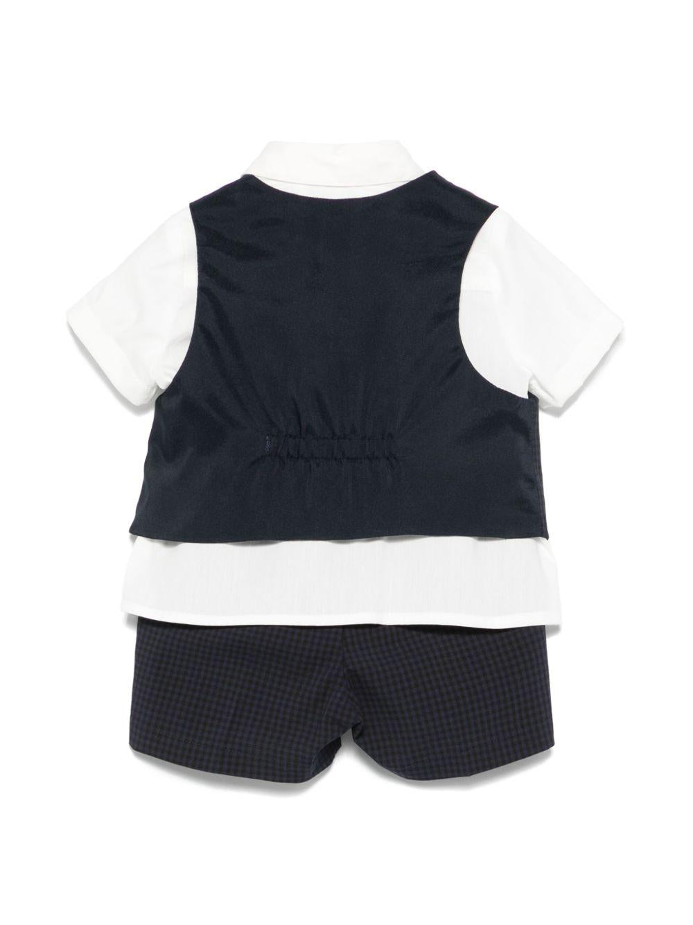 Completo elegante blu/bianco per neonato