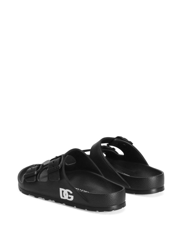 Ciabatte nere per bambina DD0324A5103 80999 Dolce & Gabbana Kids 