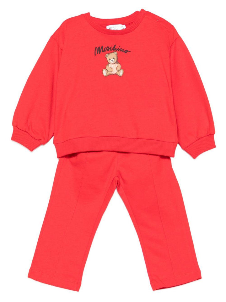 Completo sportivo rosso per neonata MDK03DLCA40 50109 Moschino Kids 