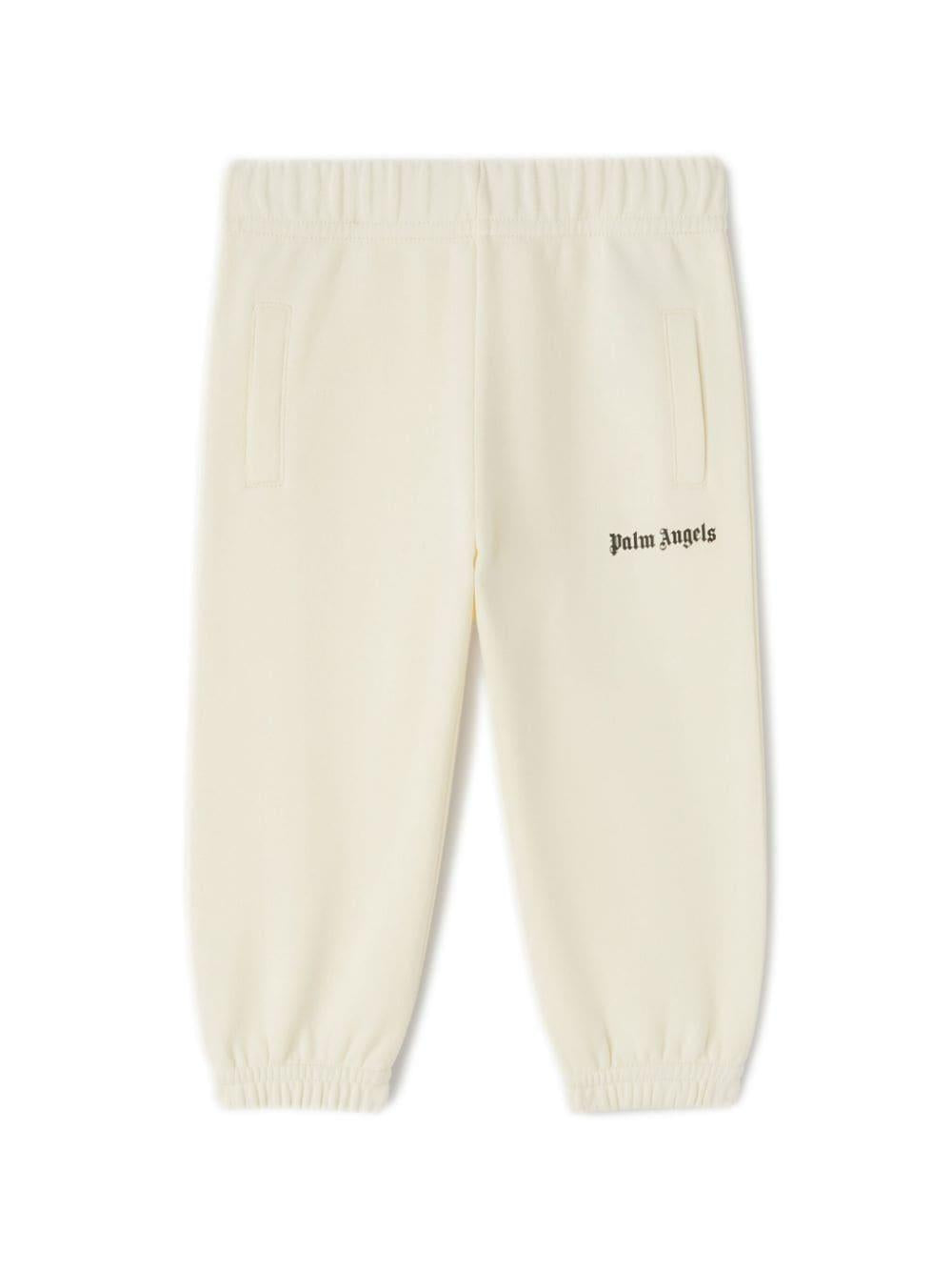 Pantalone per neonato in cotone avorio PBXD003F24FLE002 0410 Palm Angels Kids 