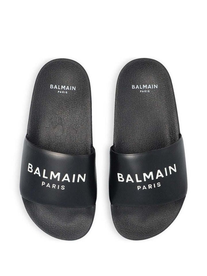 Ciabbatte nere per bambino BX0P76Z3341 930BC Balmain Kids 
