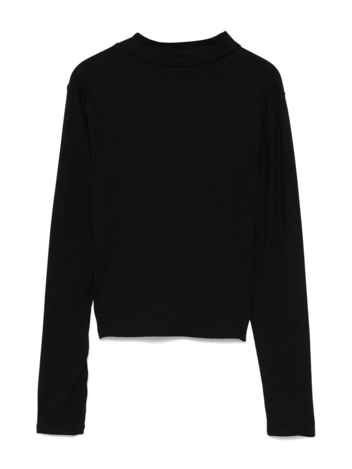Maglia nera per bambina con logo