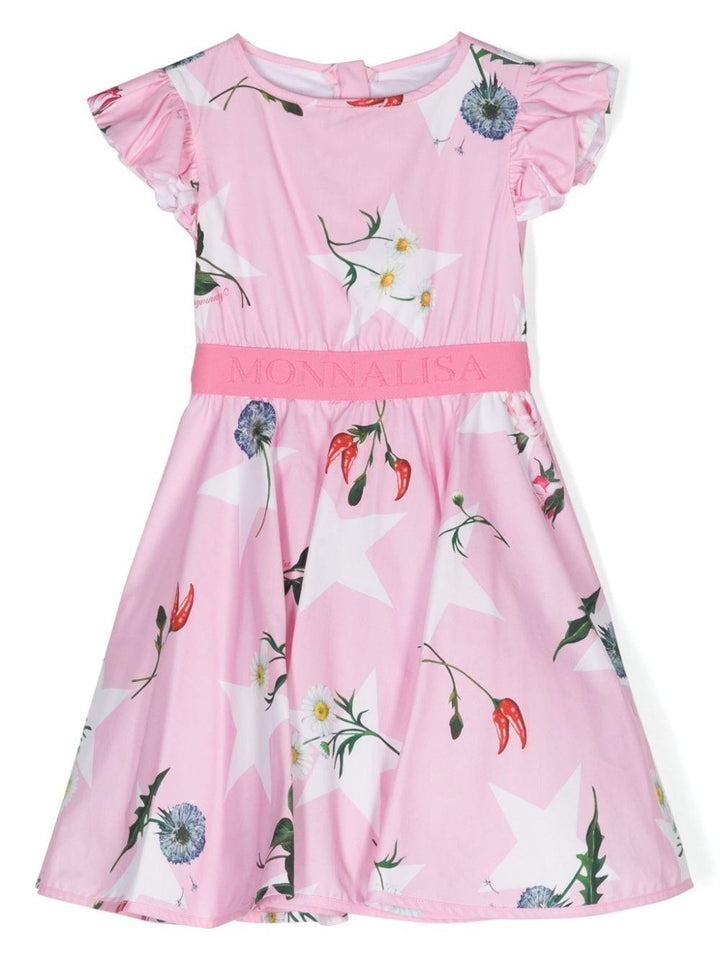 Abito rosa per bambina con stampa