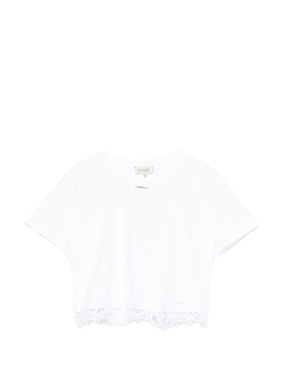 T-shirt bianca per bambina 261GJ2090 00526 Twin Set 