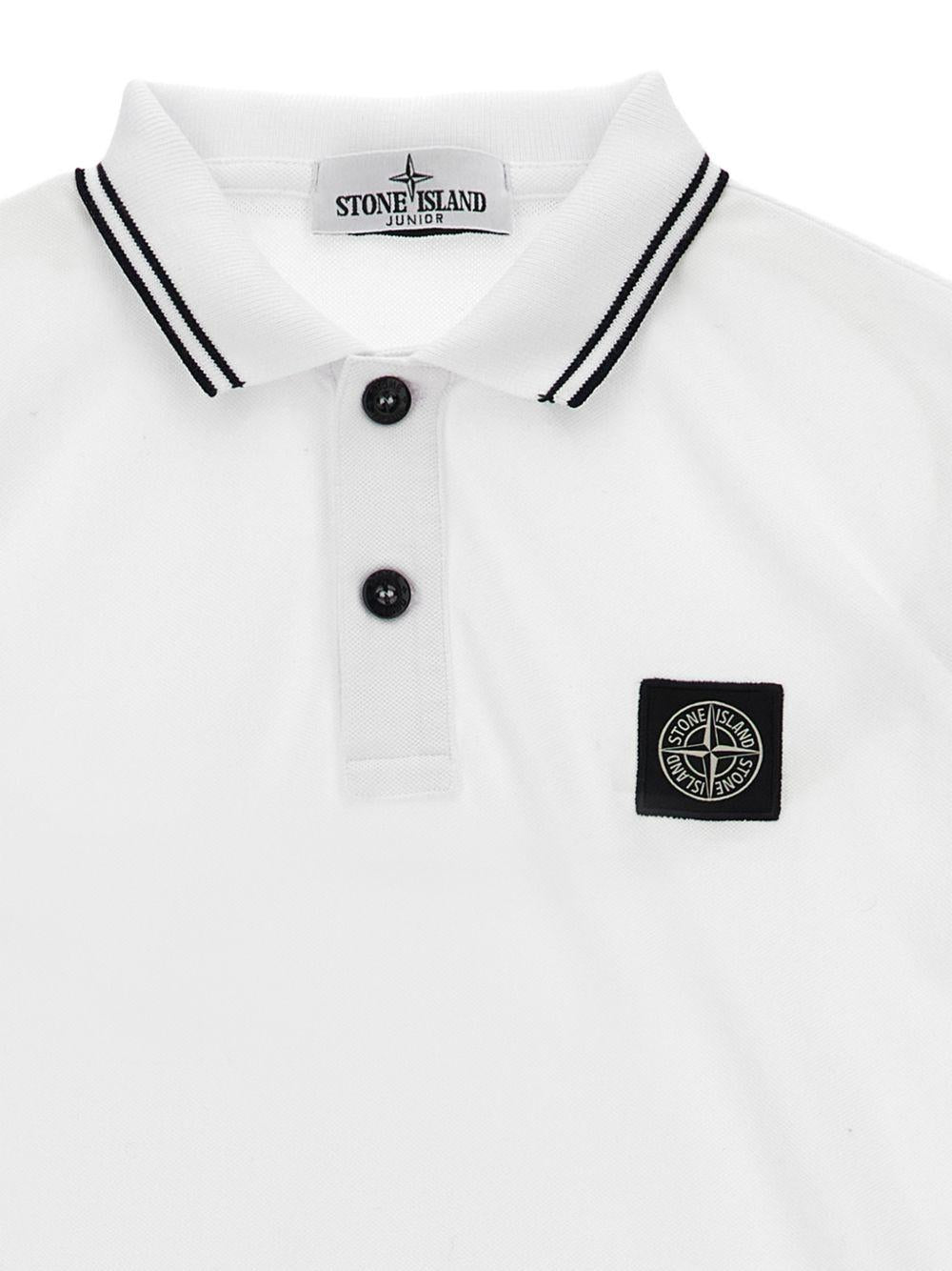 Polo bianco per bambino 62200001S0018 V1001 Stone Island Kids 
