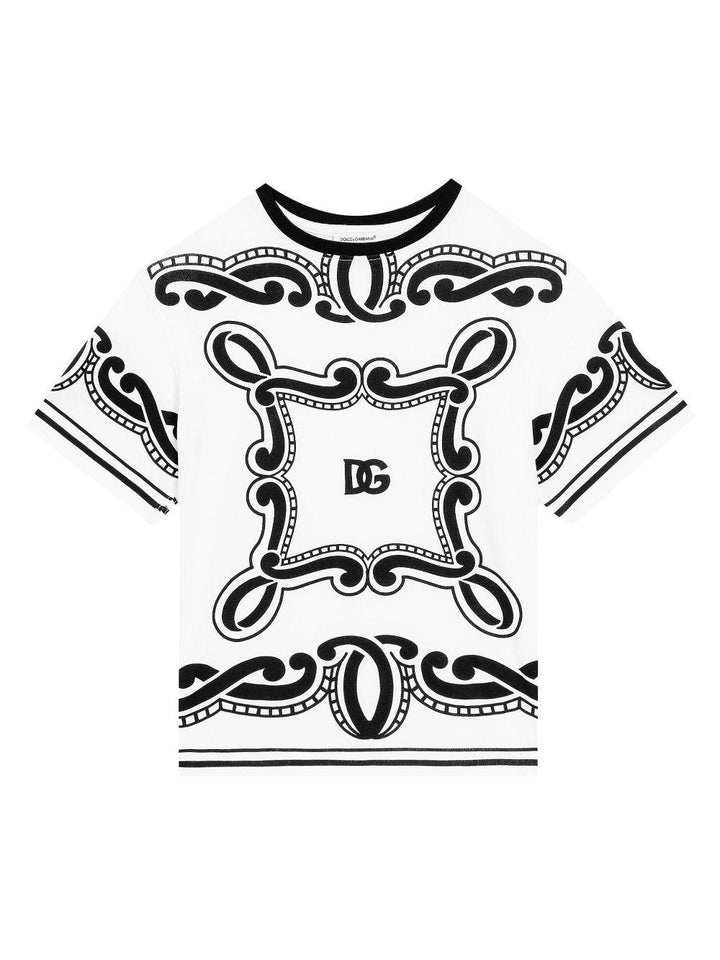 T-shirt bianca per bambino L4JTHVG7OK3 W0111 Dolce & Gabbana Kids 