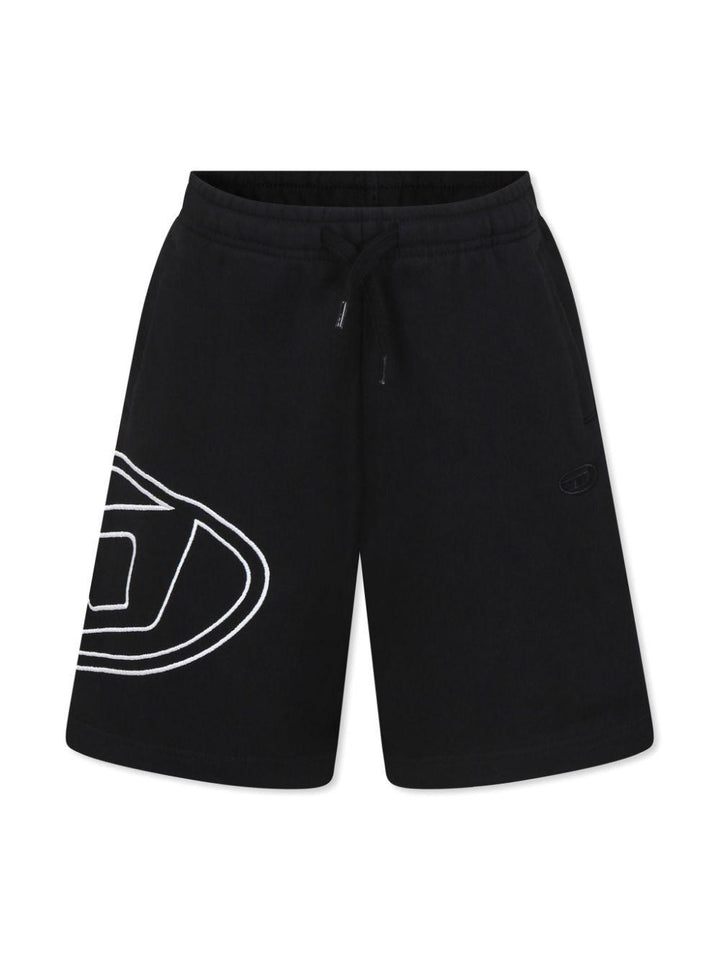 Black Bermuda shorts for boys with logo