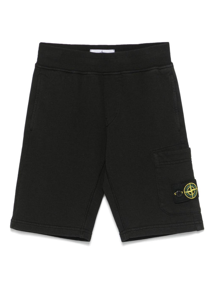 Bermuda nera per bambino 66200006S0040 V0029 Stone Island Kids 
