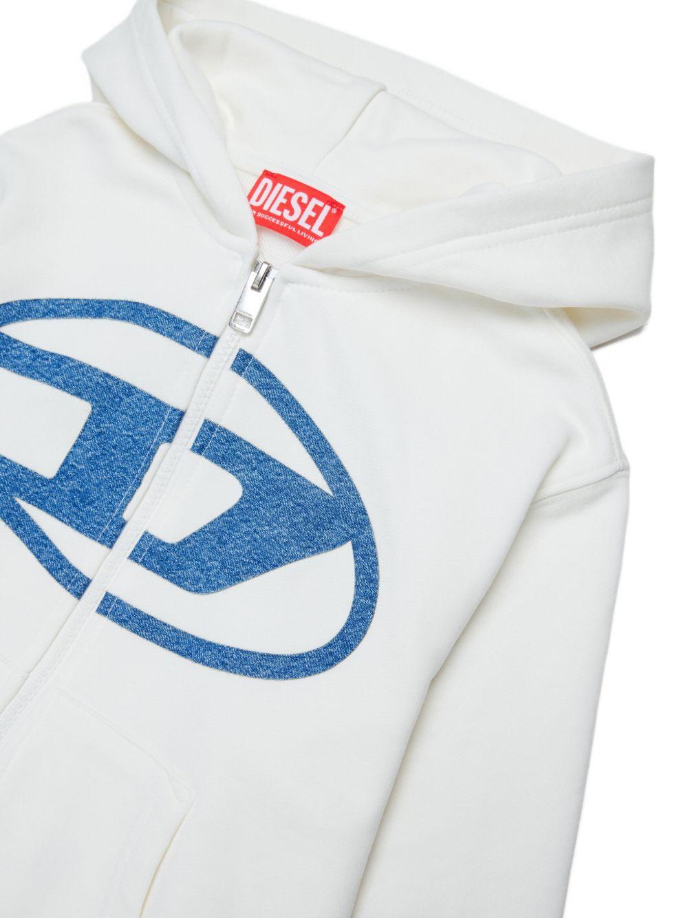 Felpa bianca per bambino J026220GEAD K141 Diesel Kids 