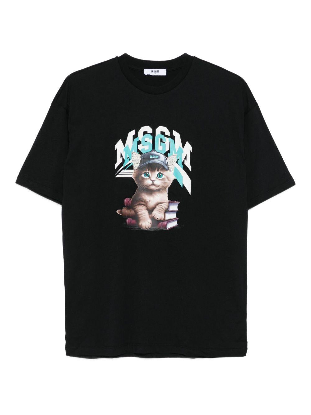 T-shirt nero per bambino F5MSJGTH120 110 Msgm Kids 
