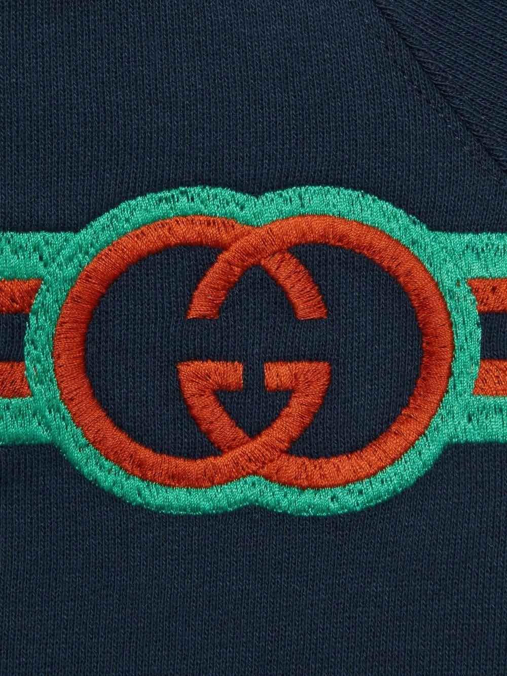 Blue sweatshirt for newborns with logo