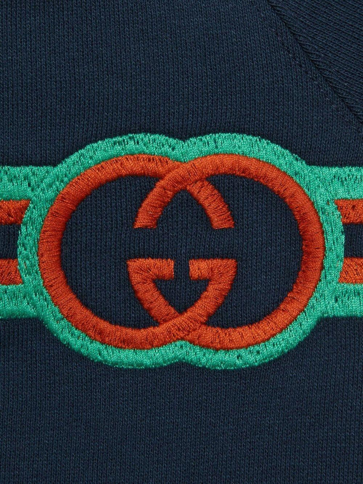 Blue sweatshirt for newborns with logo