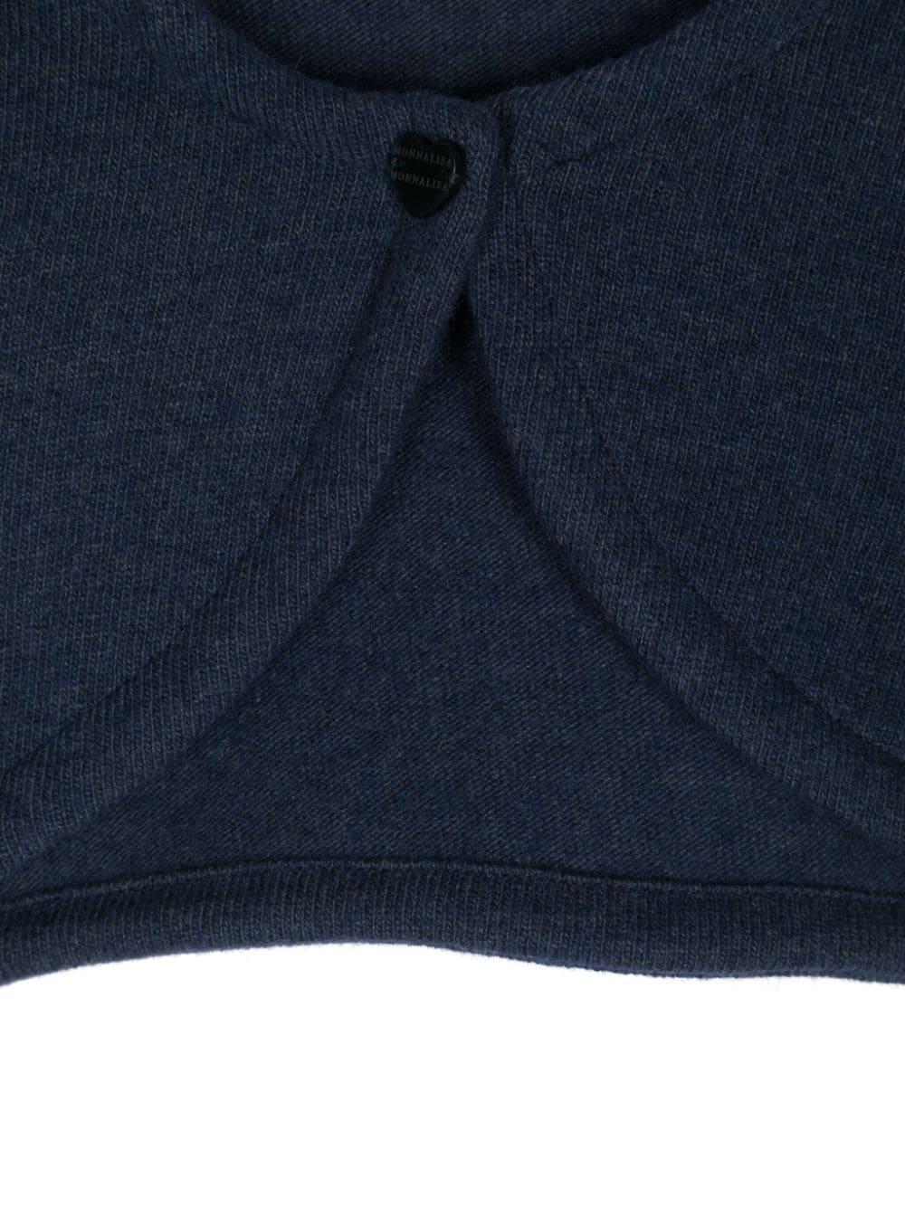 Cardigan per bambina in misto lana blu