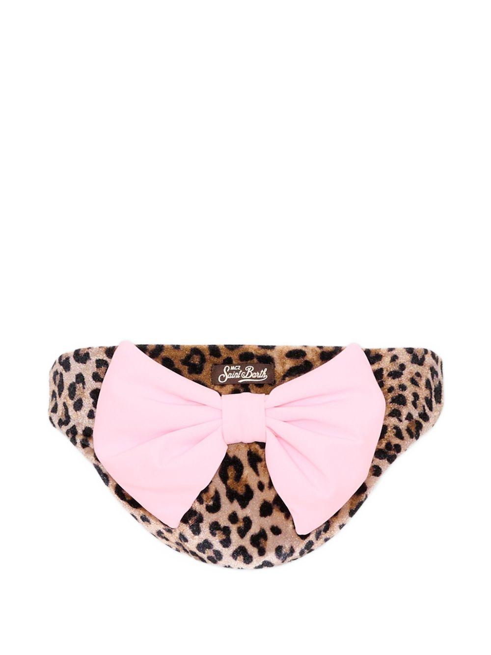 Costume animal print marrone per bambina MAD0001 00651L MC2 Saint Barth Kids 