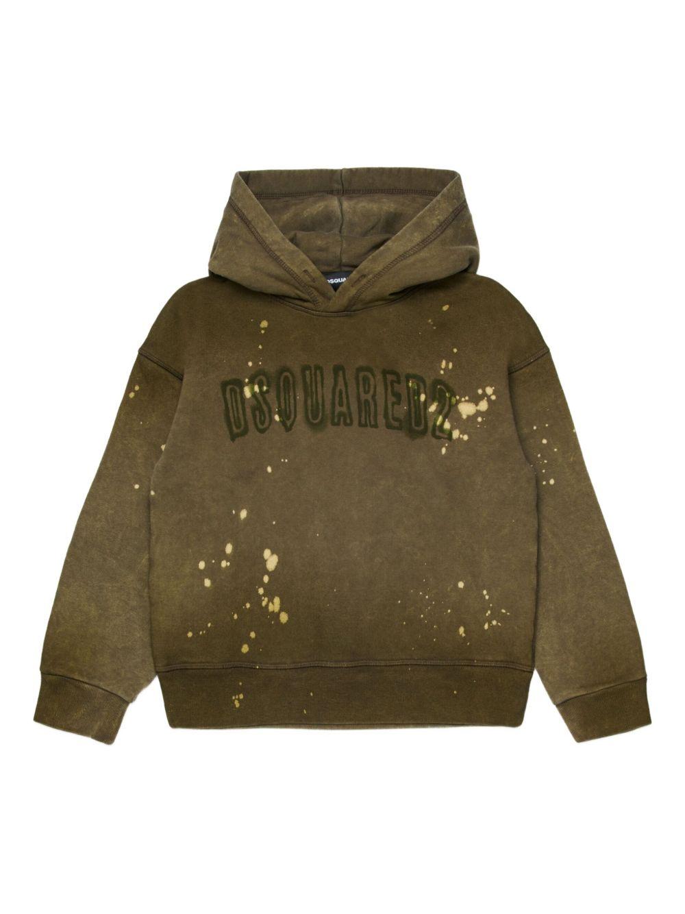 Felpa verde per bambino DQ3009D0AE1 DQ518 Dsquared2 Kids 