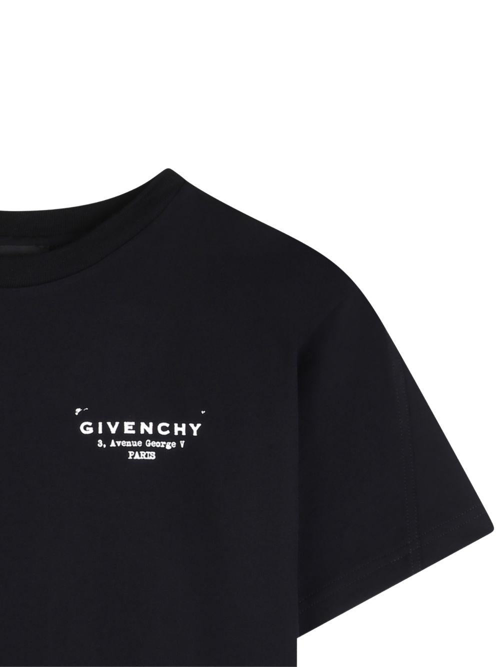 T-shirt nera per bambino H31075 09B Givenchy Kids 